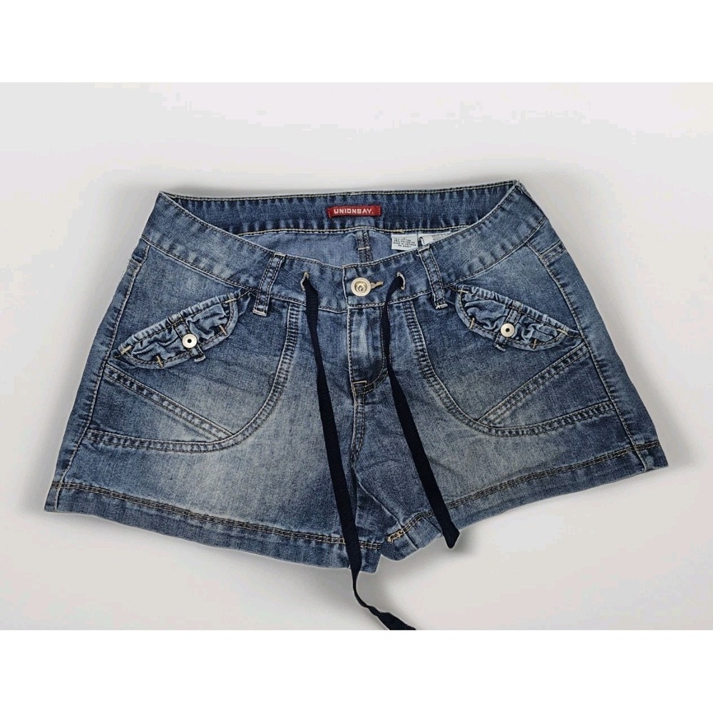 VTG Y2K Unionbay Blue Jean Shorts  Denim Micro Waist Cargo Pockets Summer Basics